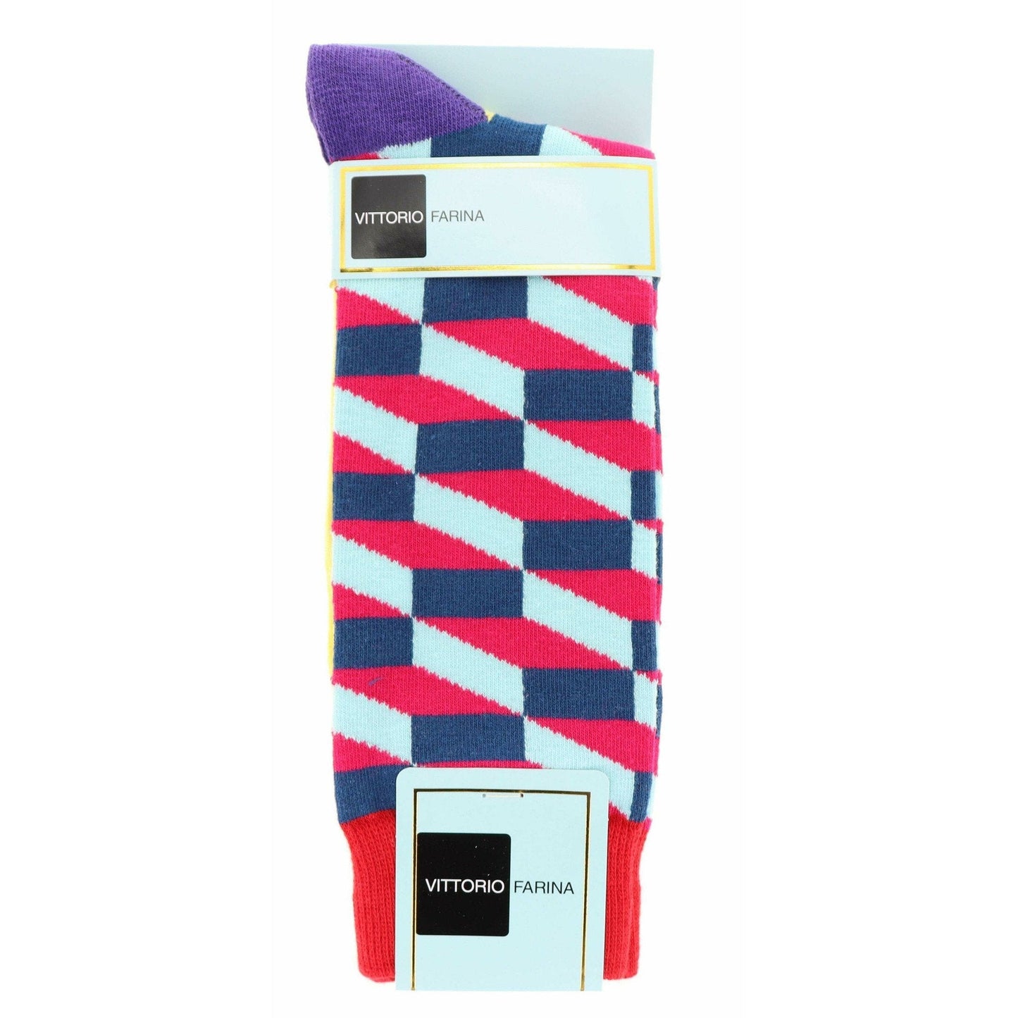 Vittorio Farina Men's Colorful Checker Dress  Socks