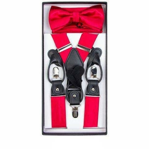 Vittorio Farina Gift Box (Satin Suspender, Bow Tie & Pocket Square Set)