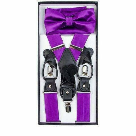 Vittorio Farina Gift Box (Satin Suspender, Bow Tie & Pocket Square Set)