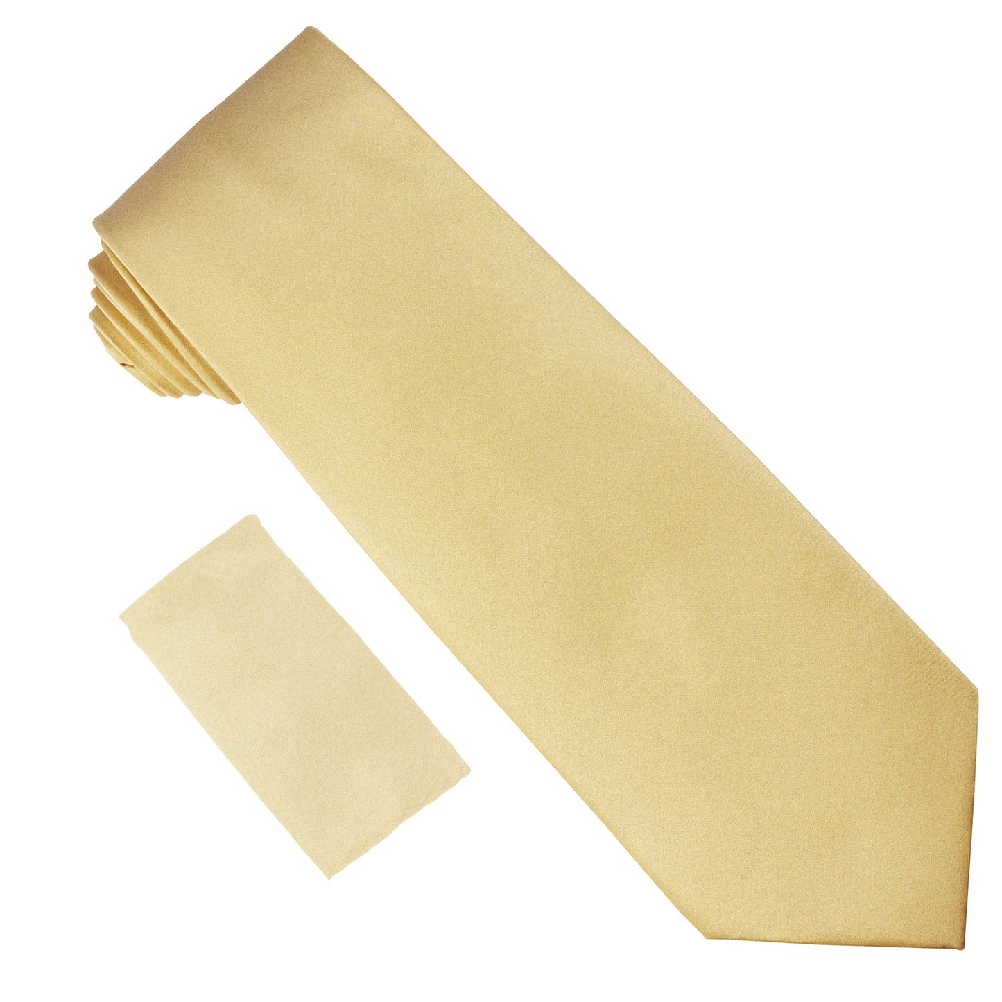 Vittorio Farina Solid Satin Necktie & Pocket Square