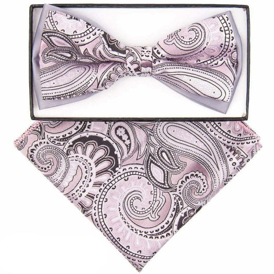 Vittorio Farina Two Tone Designer Bow Tie & Pocket Square