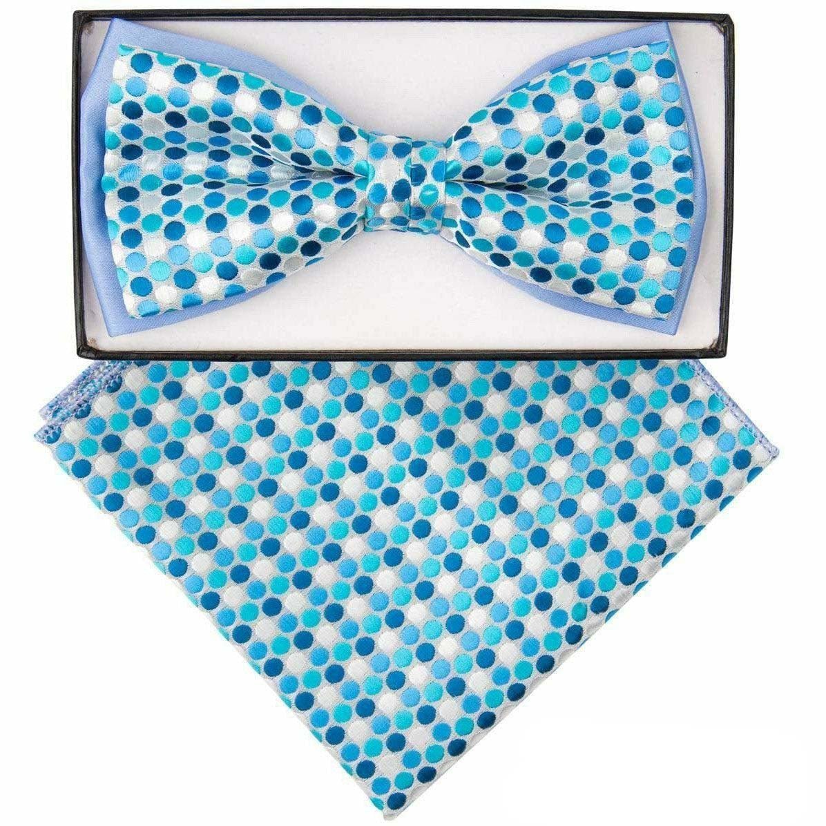 Vittorio Farina Two Tone Designer Bow Tie & Pocket Square