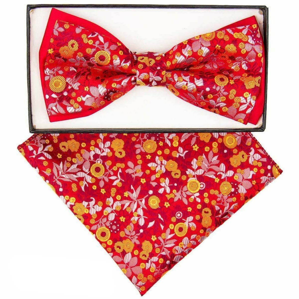 Vittorio Farina Two Tone Designer Bow Tie & Pocket Square