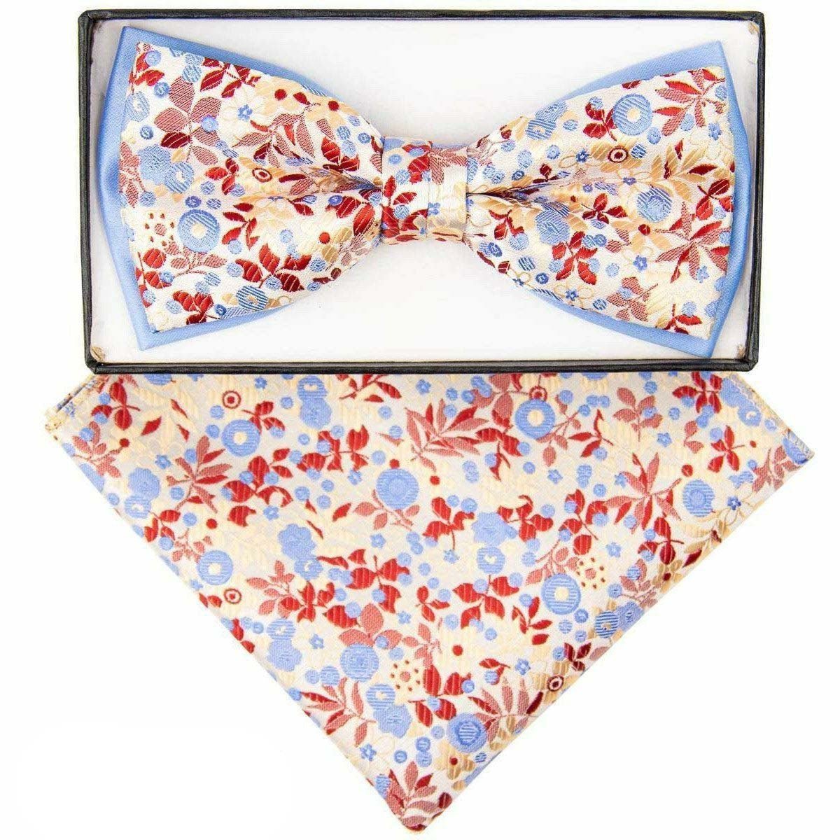 Vittorio Farina Two Tone Designer Bow Tie & Pocket Square