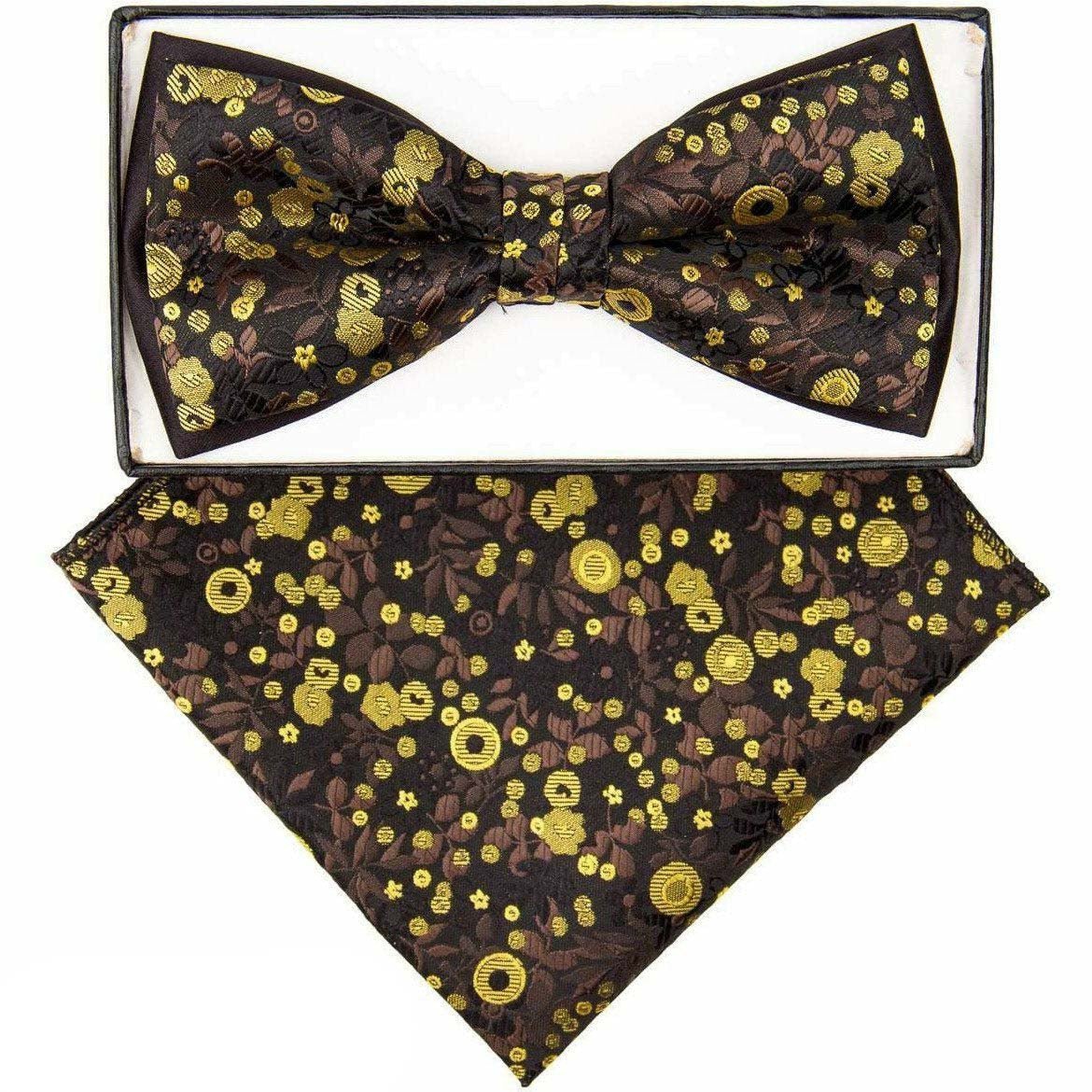 Vittorio Farina Two Tone Designer Bow Tie & Pocket Square