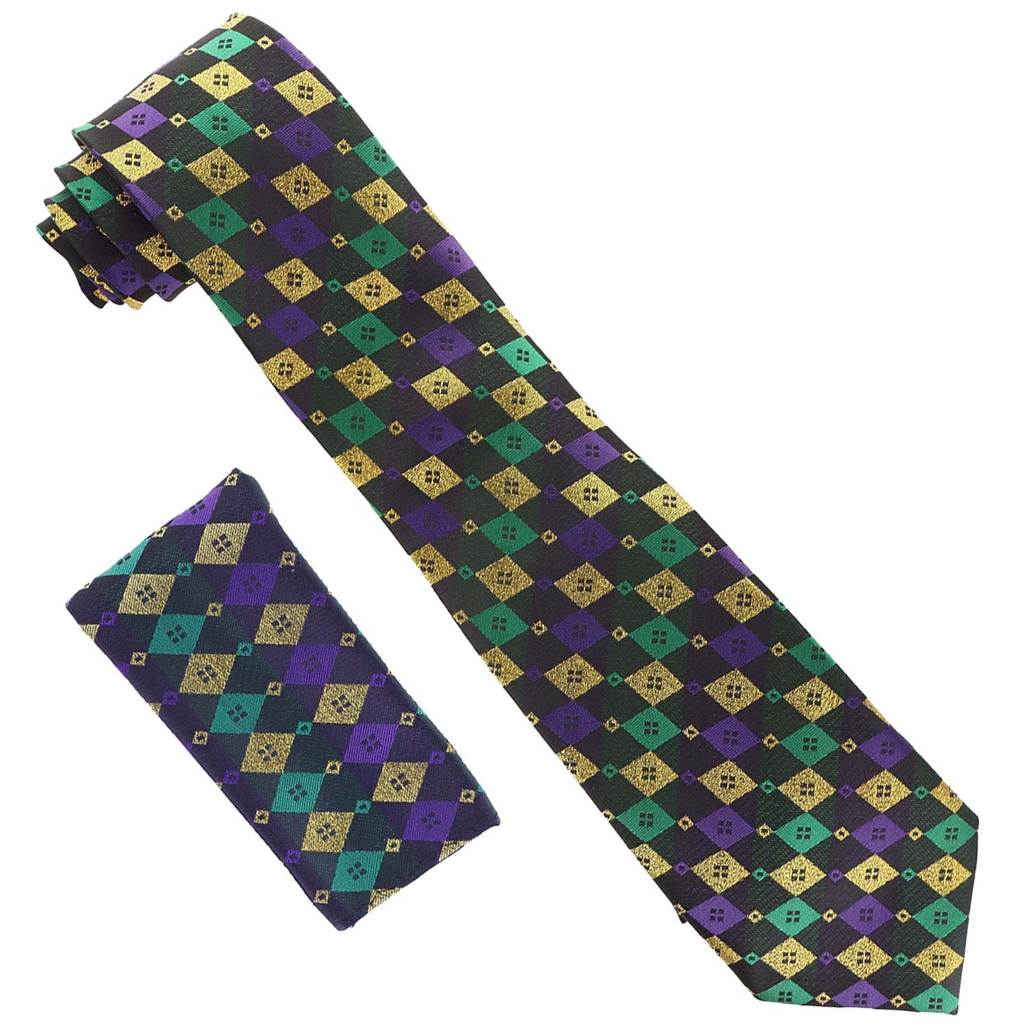 Vittorio Farina Mardi Gras Necktie & Handkerchief