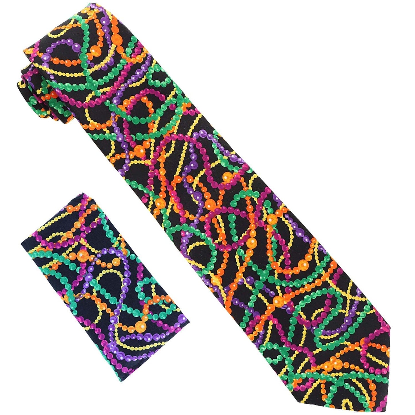 Vittorio Farina Mardi Gras Necktie & Handkerchief