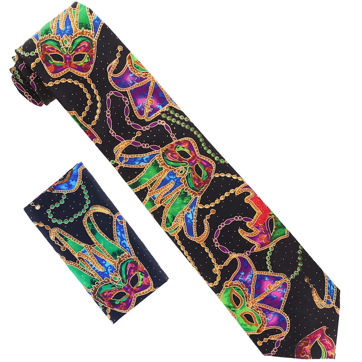 Vittorio Farina Mardi Gras Necktie & Handkerchief