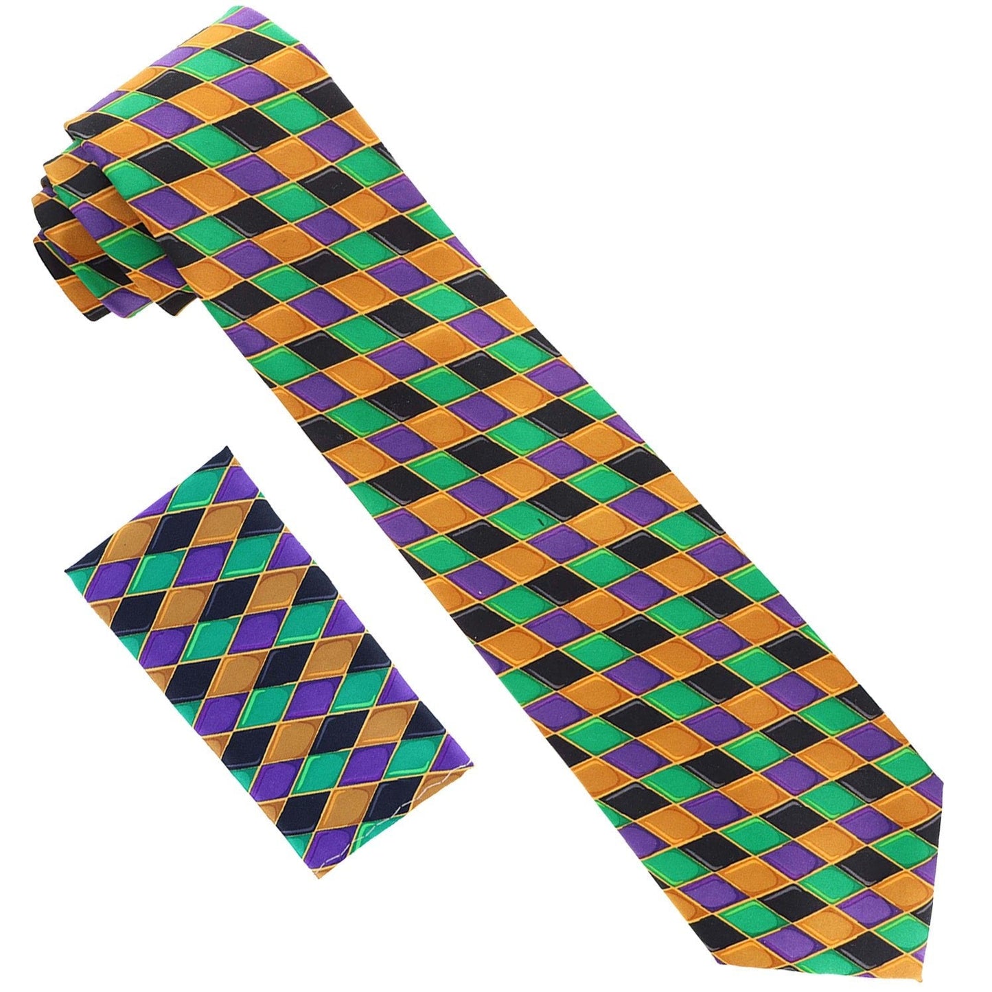 Vittorio Farina Mardi Gras Necktie & Handkerchief