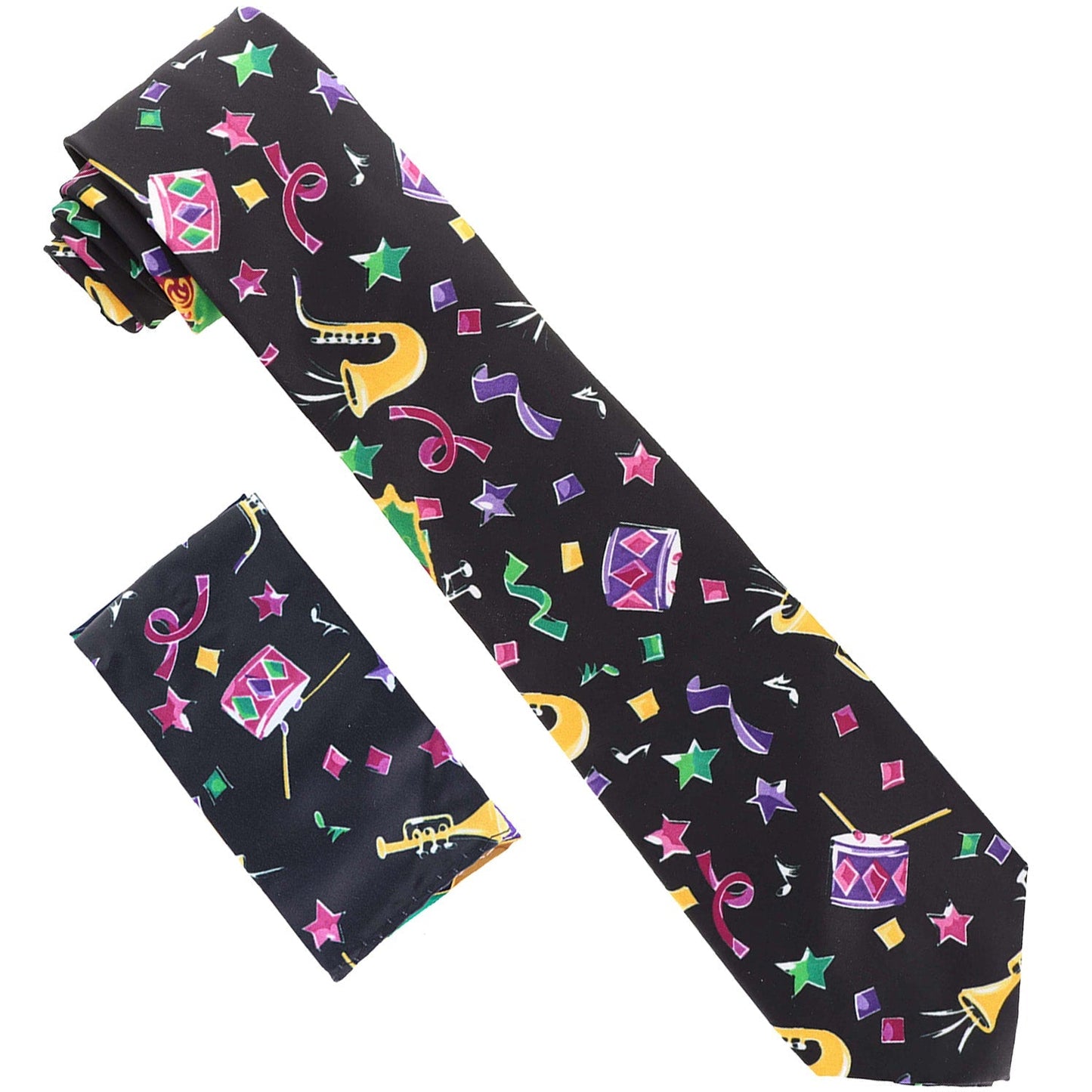 Vittorio Farina Mardi Gras Necktie & Handkerchief