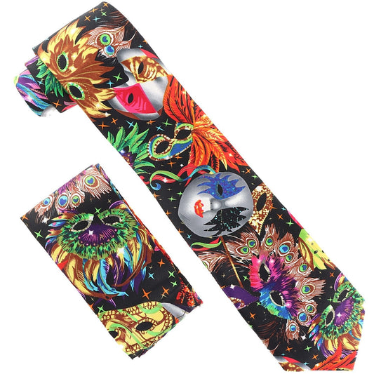 Vittorio Farina Mardi Gras Necktie & Handkerchief