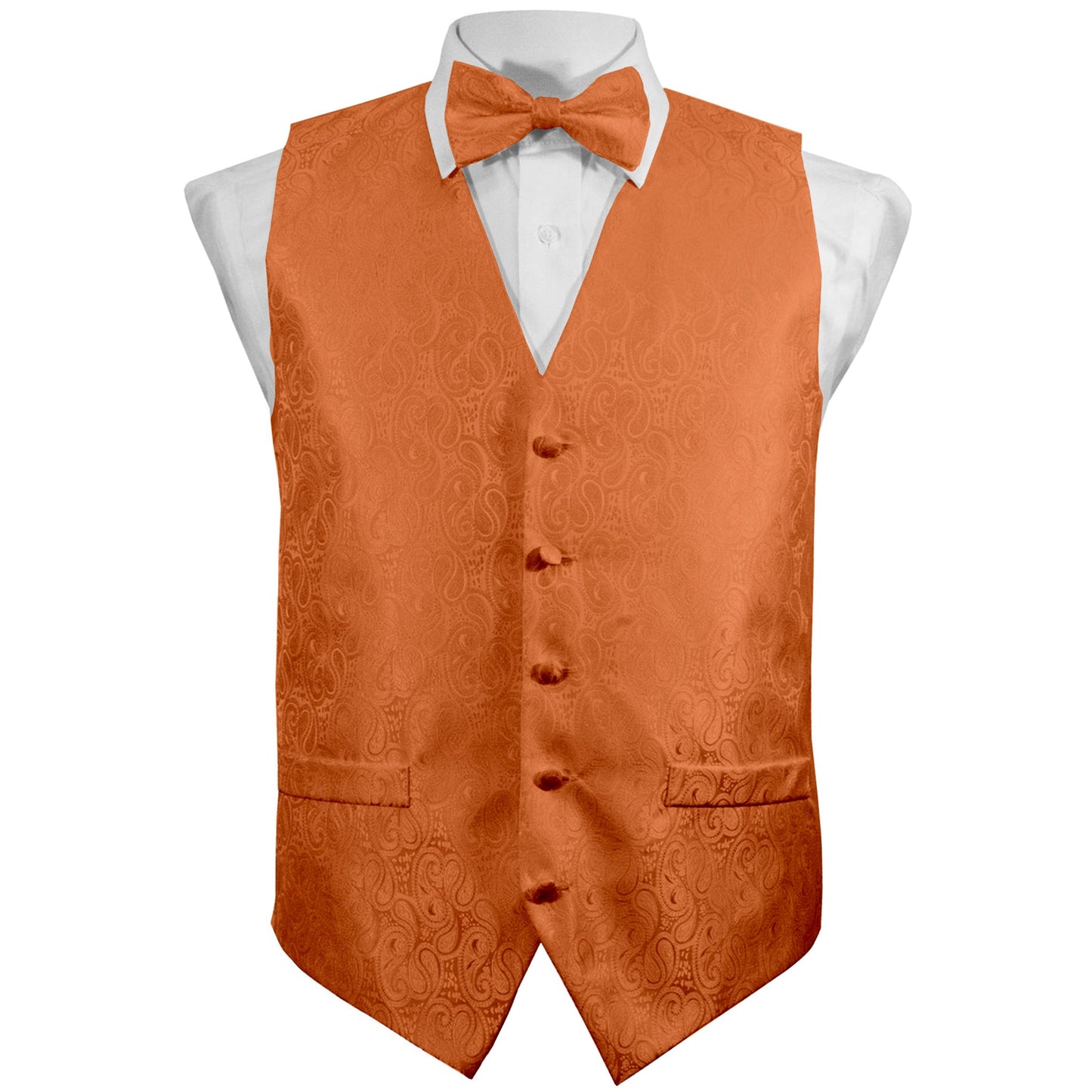 Vittorio Farina Paisley Vest Set (Black Back) Var. 02 (Purple-UT Burnt Orange)