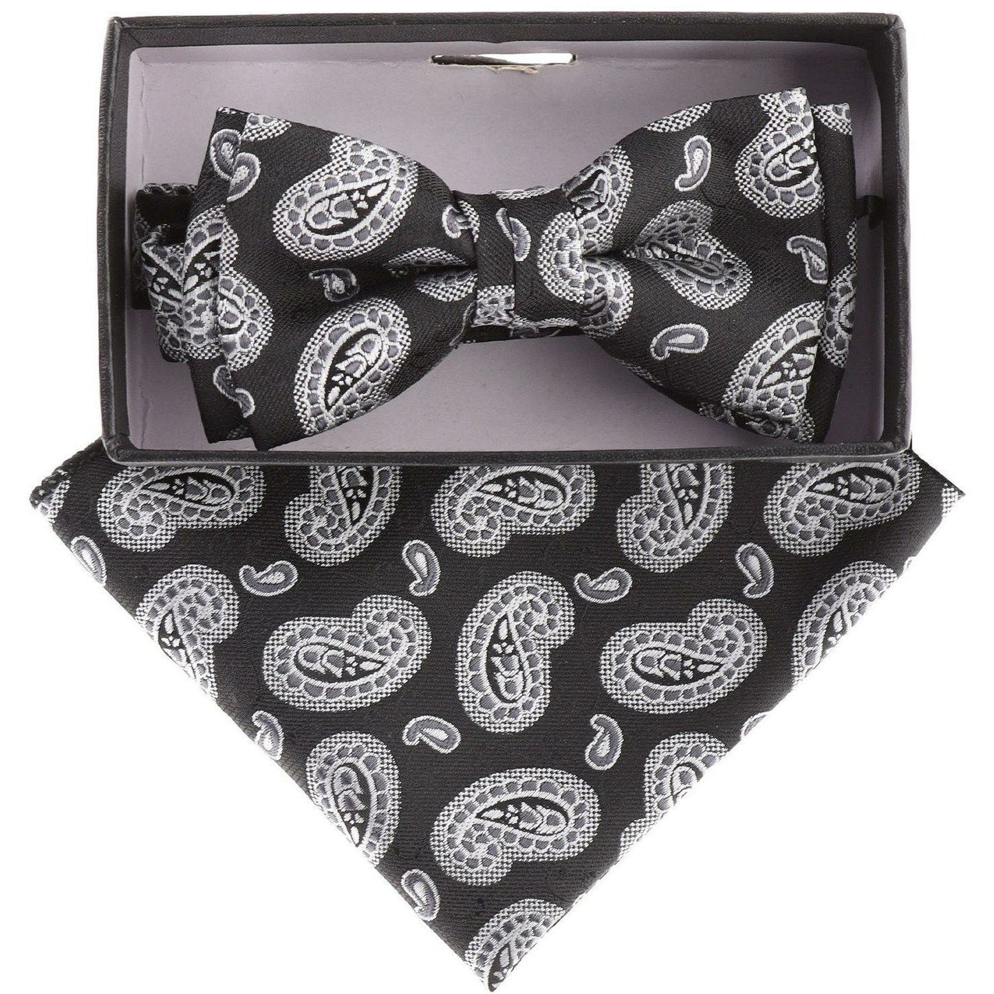 Vittorio Farina Boy's Designer Floral Print Print Bow Tie & Pocket Square