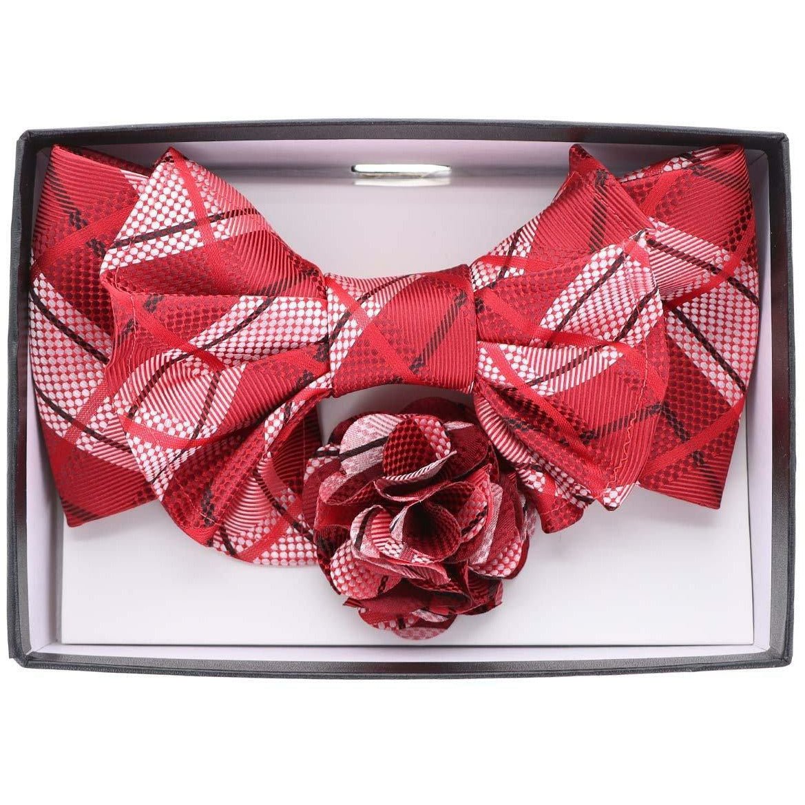 Vittorio Farina XL Bow Tie, Pocket Square & Flower Lapel Pin