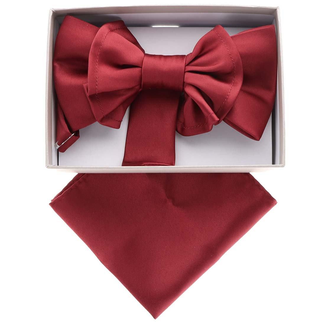 Vittorio Farina XL Solid Bow Tie & Pocket Square