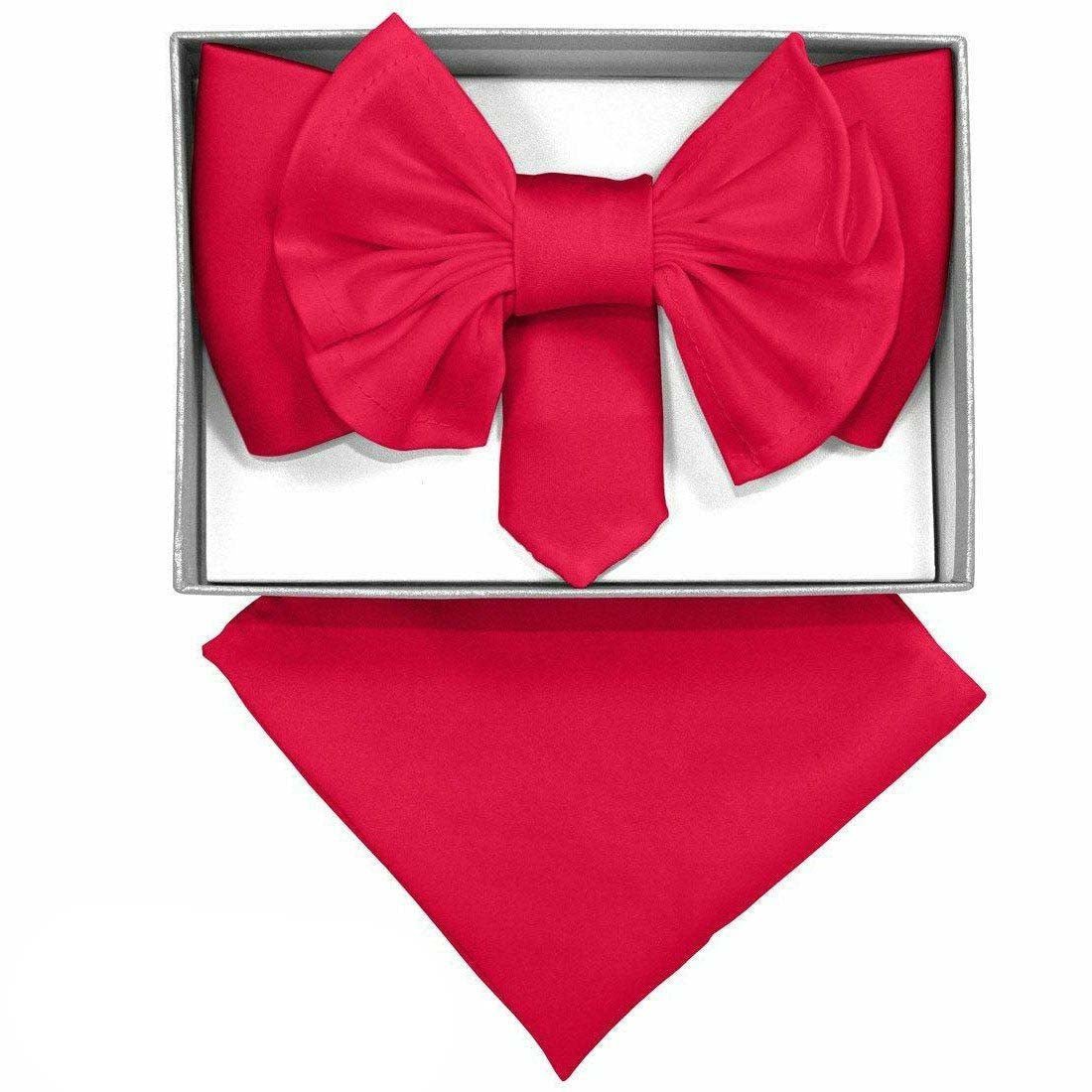 Vittorio Farina XL Solid Bow Tie & Pocket Square