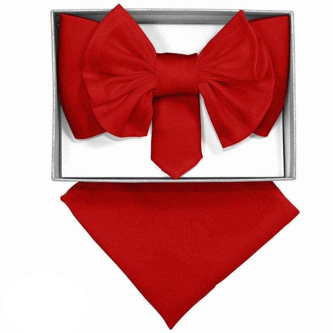 Vittorio Farina XL Solid Bow Tie & Pocket Square