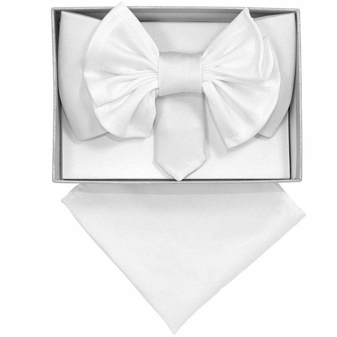 Vittorio Farina XL Solid Bow Tie & Pocket Square