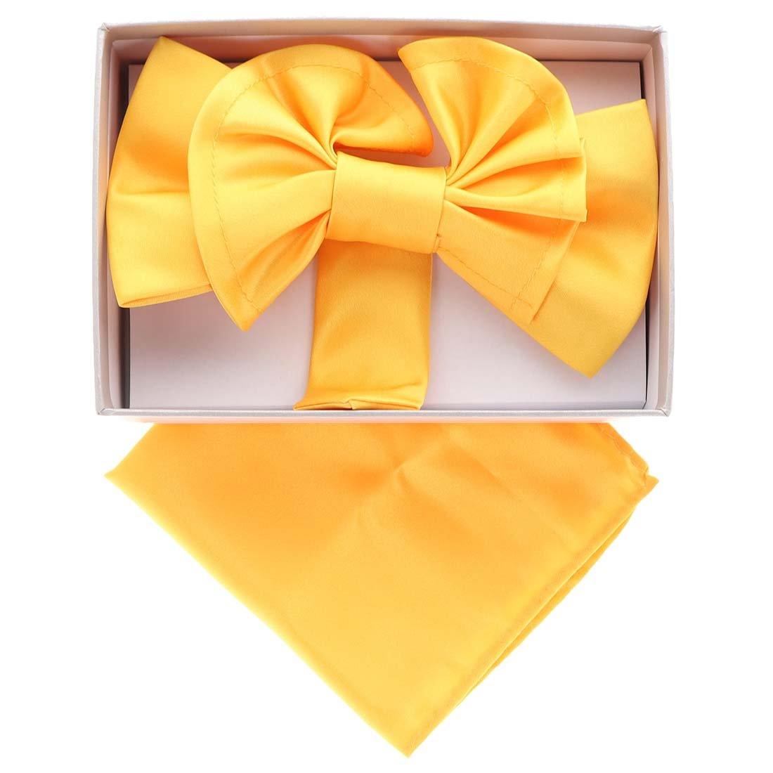 Vittorio Farina XL Solid Bow Tie & Pocket Square