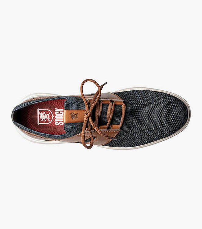 Stacy Adams MOXLEY Cognac with Navy Knit Lace Up Sneaker