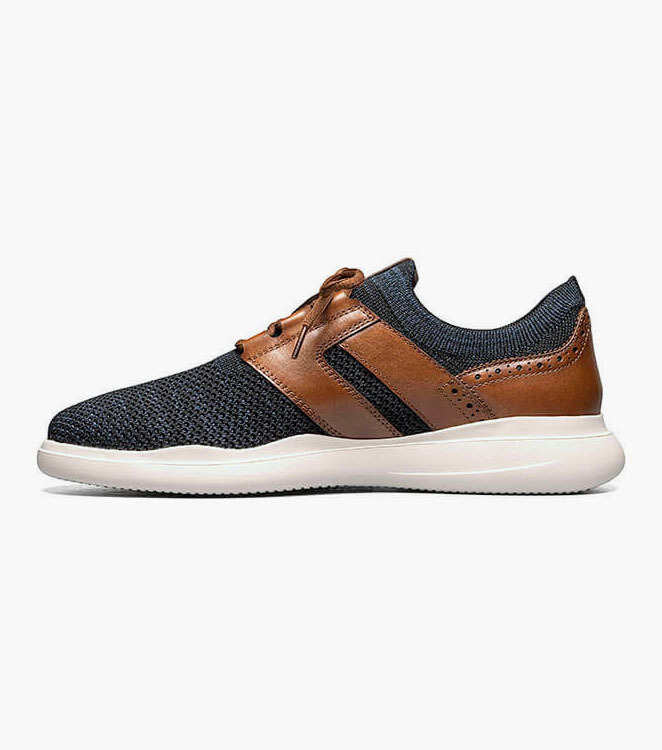 Stacy Adams MOXLEY Cognac with Navy Knit Lace Up Sneaker