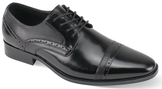 Giorgio Venturi Black Men's Leather Lace Up Dress Shoe Style 6985