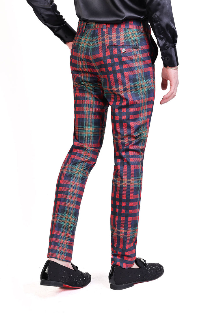 Barabas CP201 GRIP SPOT Tiger Checkered Slim Fit Dress Pant