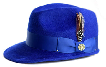 Bruno Capelo Legionair Luxe Royal Blue 100% Australian Wool Dress Hat