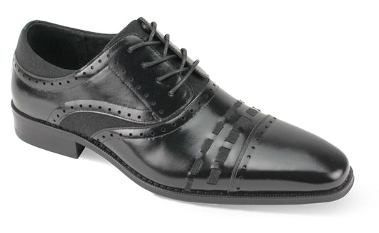 Giovanni Preston Black Leather Hand Made Oxford Men's Dress Shoes