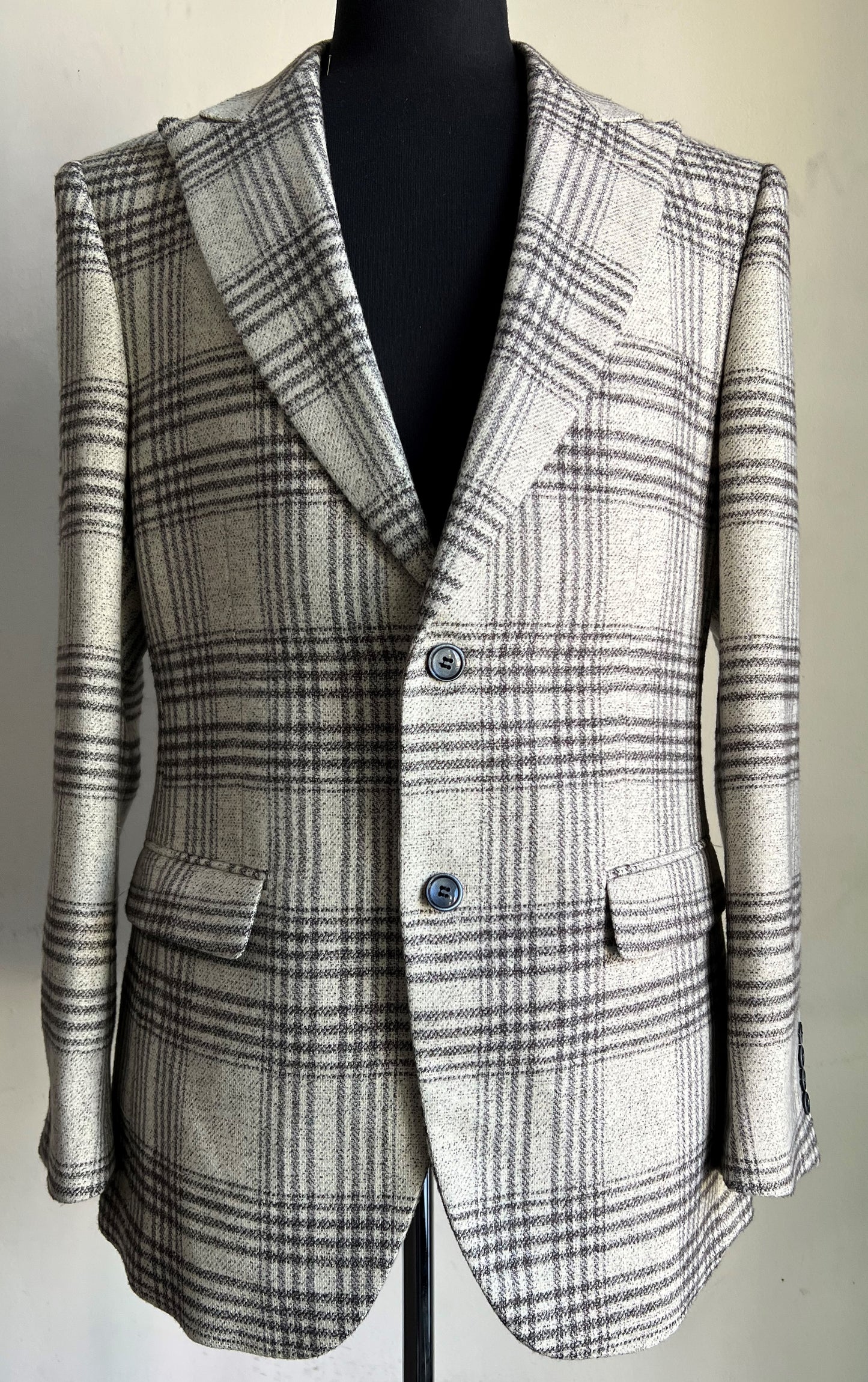 Bellucci Trends Sandro B762 Cream/Black Plaid Blazer/ Sports Jacket