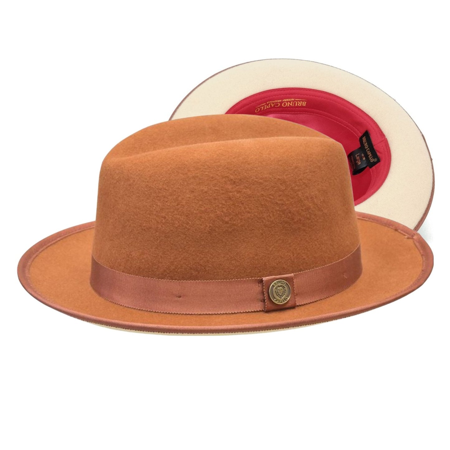 Bruno Capelo Princeton Fedora Two-Tone 100% Australian Wool Dress Fedora Hat