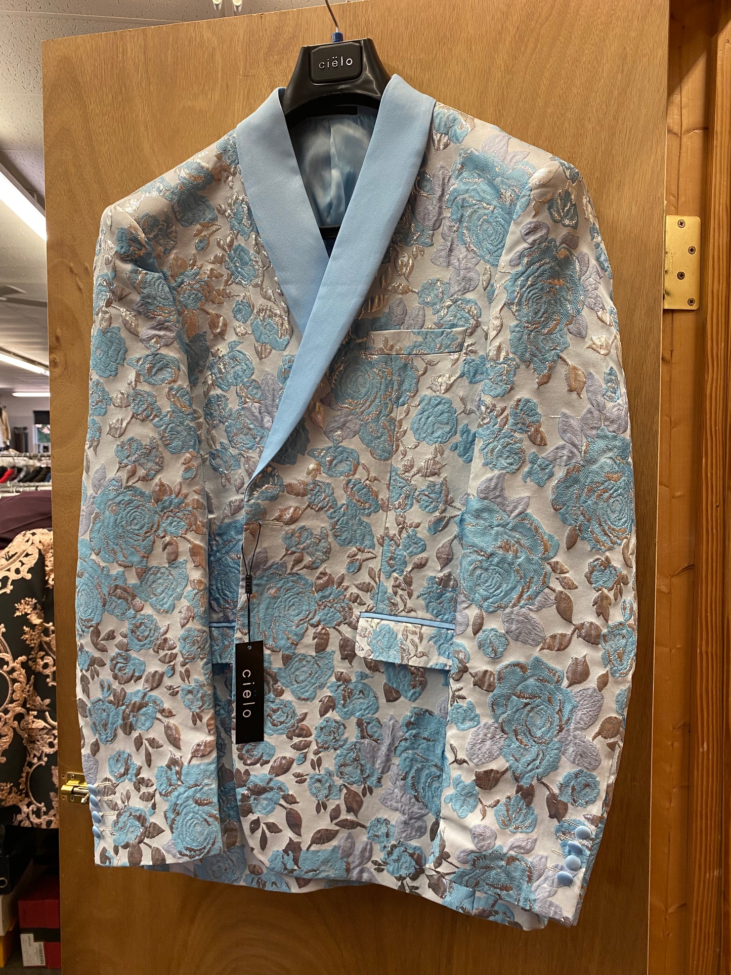 Cielo Sky Blue Floral print jacket