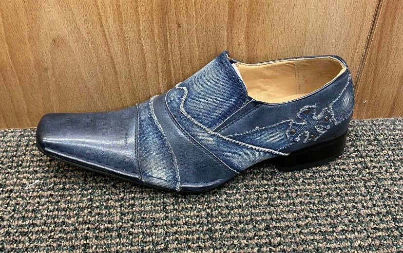 SIO Navy / Denim Look Dress Shoes size 9