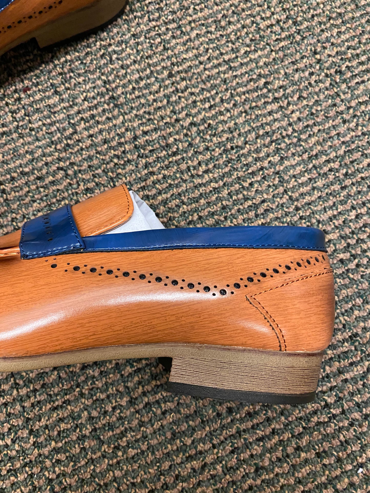 Antonio Cerrelli Tan/Navy Slip-on Dress Shoes Style 6982