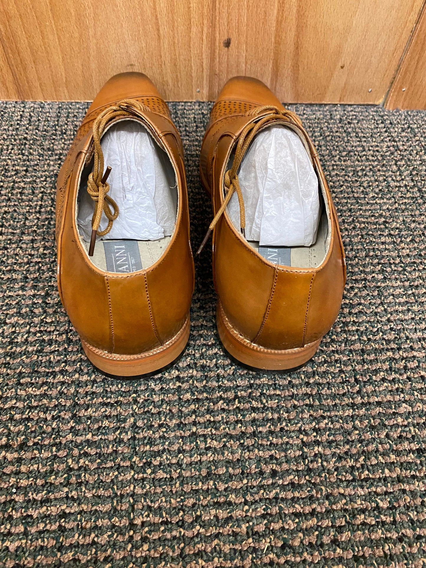 Giovanni Marcello Tan Leather Hand-made Lace-up Dress Shoes