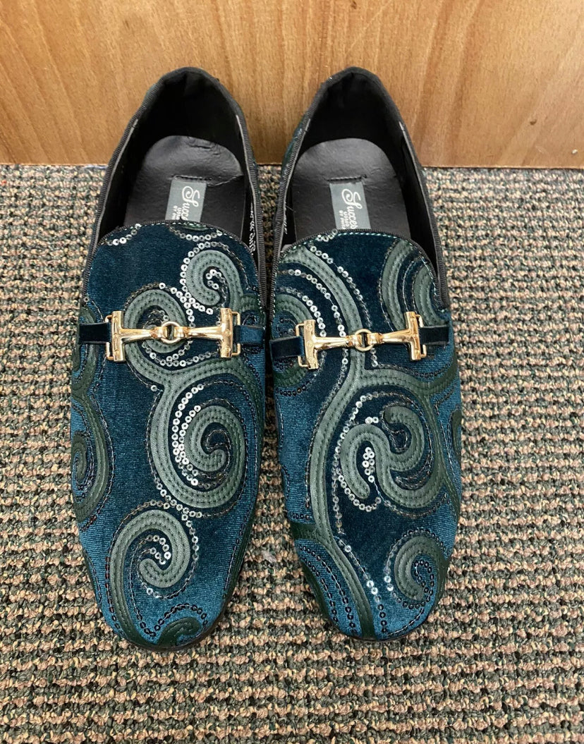 Success Green Men's Smoking Slippers/Slip-on Dress Shoes Size 12