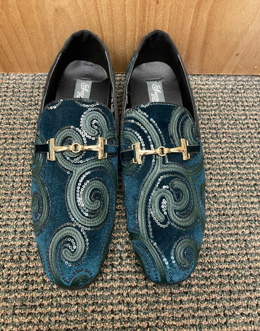 Success Green Men's Smoking Slippers/Slip-on Dress Shoes Size 12