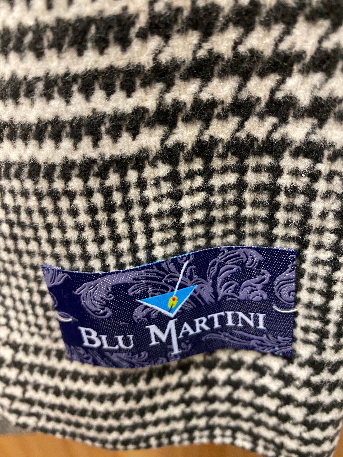 Blu Martini Black/White Houndstooth Peacoat