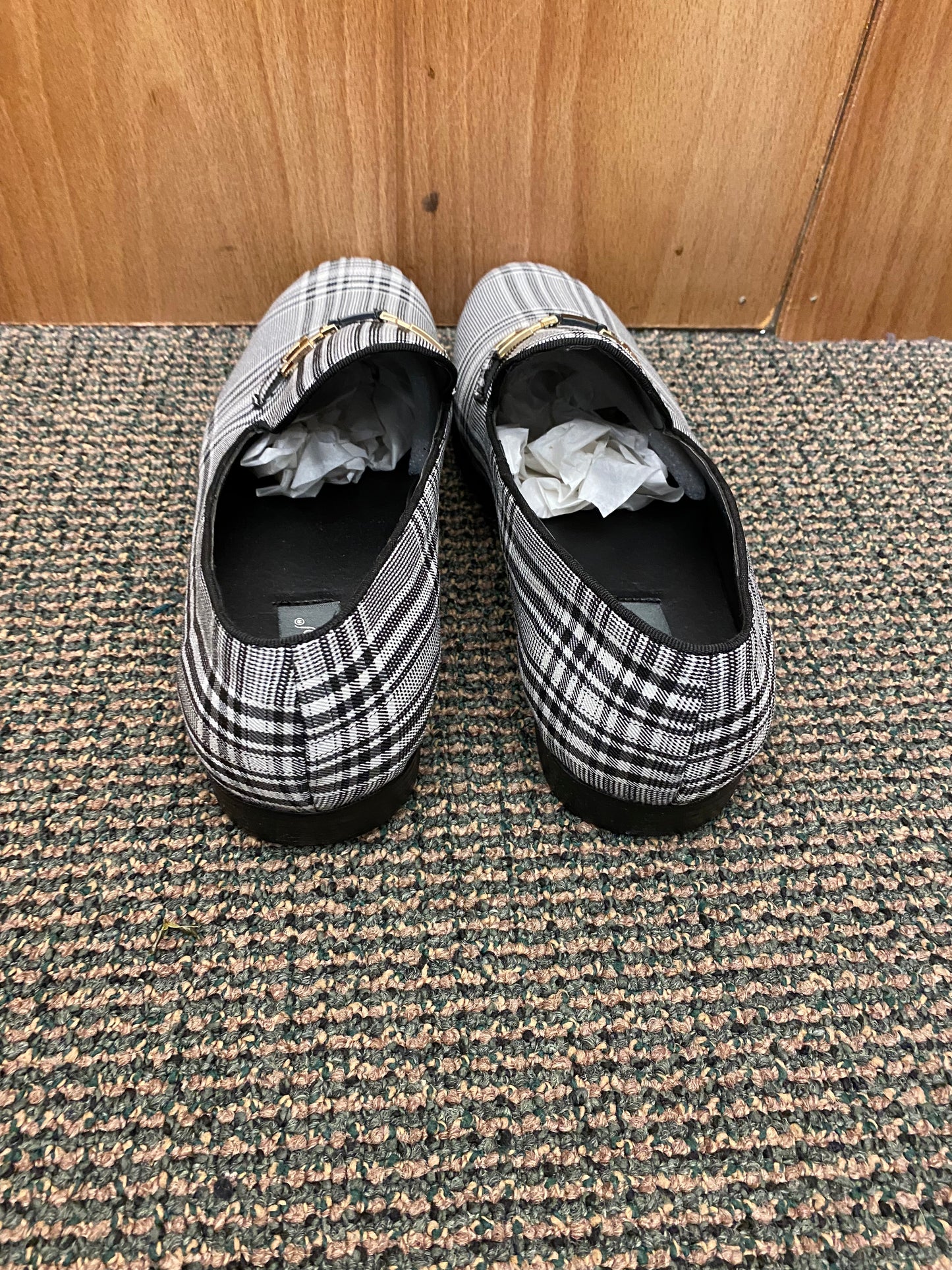 Successos Black/White Plaid red bottom slip-on dress shoes sizes 7-15