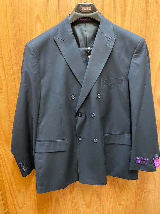 Vinci Navy Double Breasted 2-Piece Suit 46S