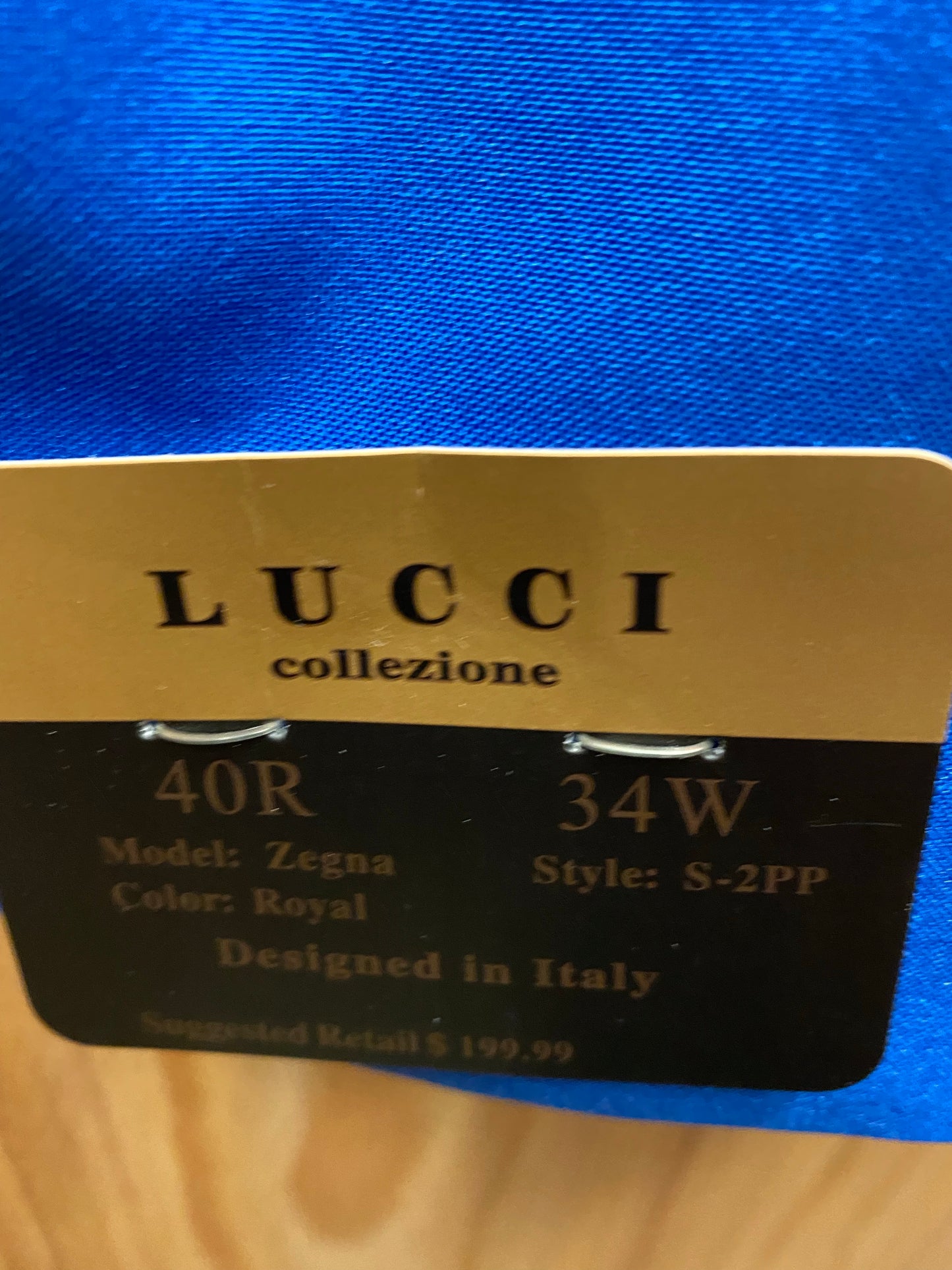 Lucci Royal Blue 2-Piece Suit 40R