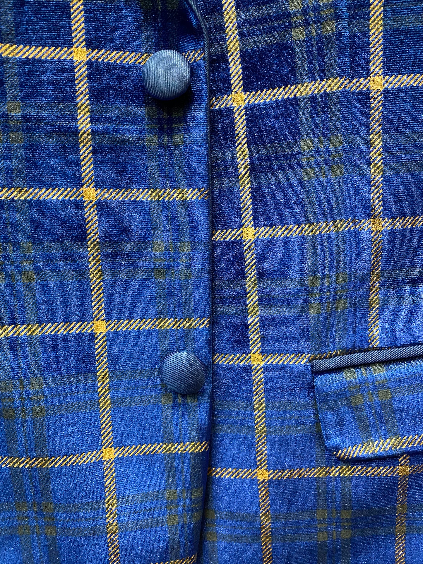 Cielo Royal Blue/Gold Checkered Blazer/sport jacket