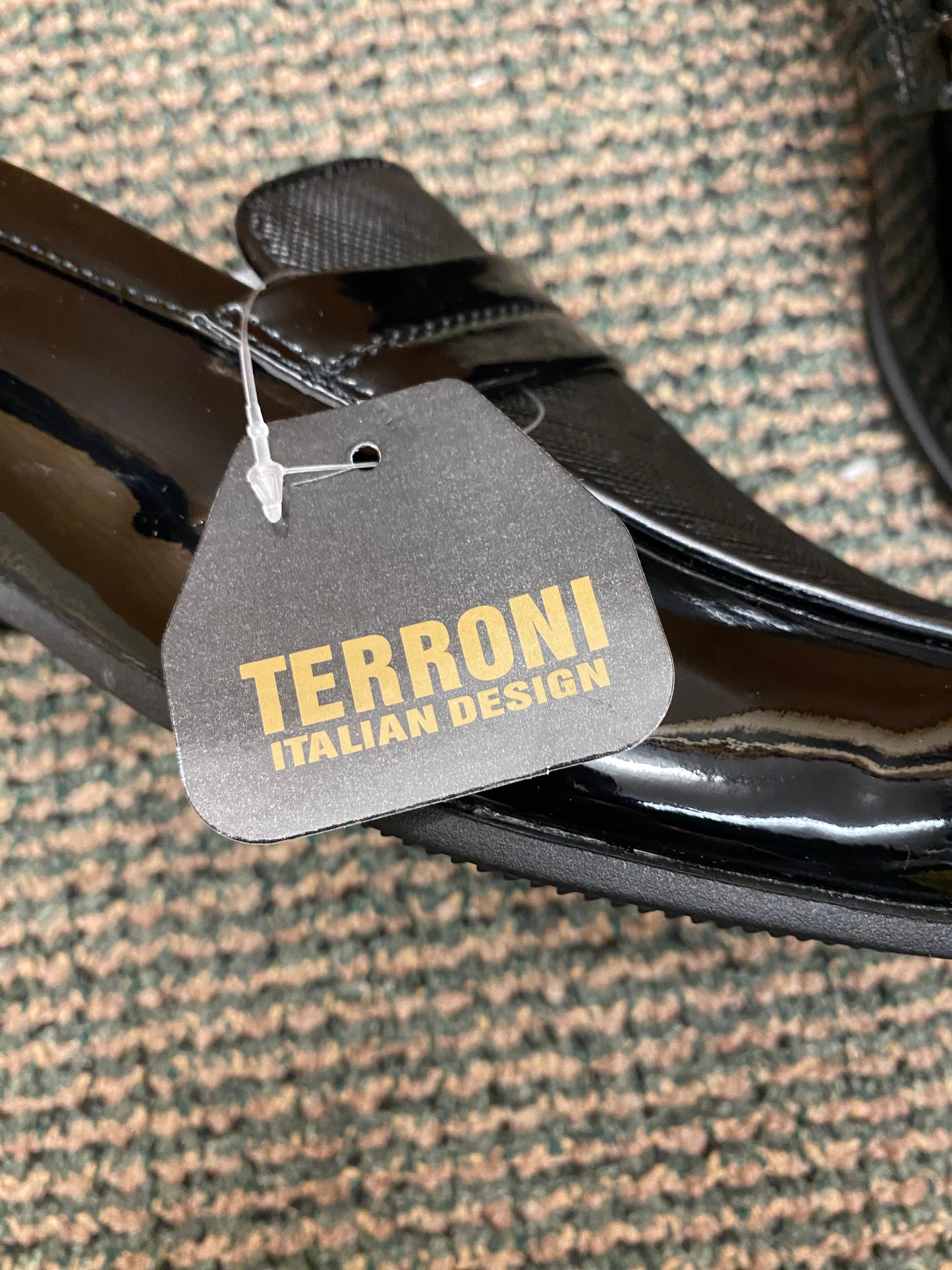 Terroni Italian Design Black Patent Leather Men’s Slip-on Dress Shoes