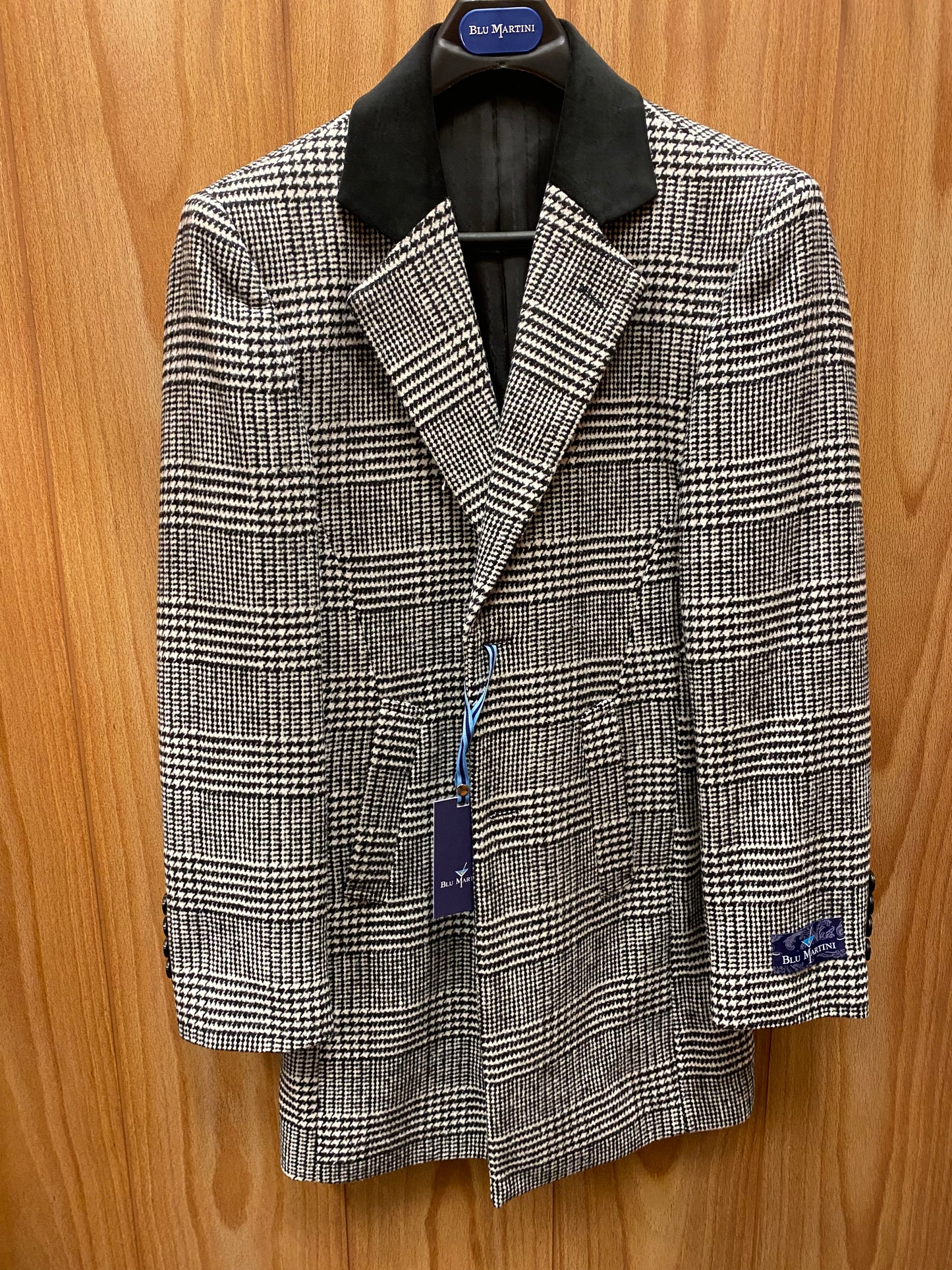 Blu Martini Black/White Houndstooth Peacoat