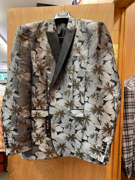 Cielo Black/Silver/Gold Floral Print Blazer