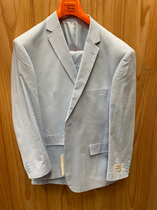 Lorenzo Bruno sky blue linen 2-piece suit 46S C5000A