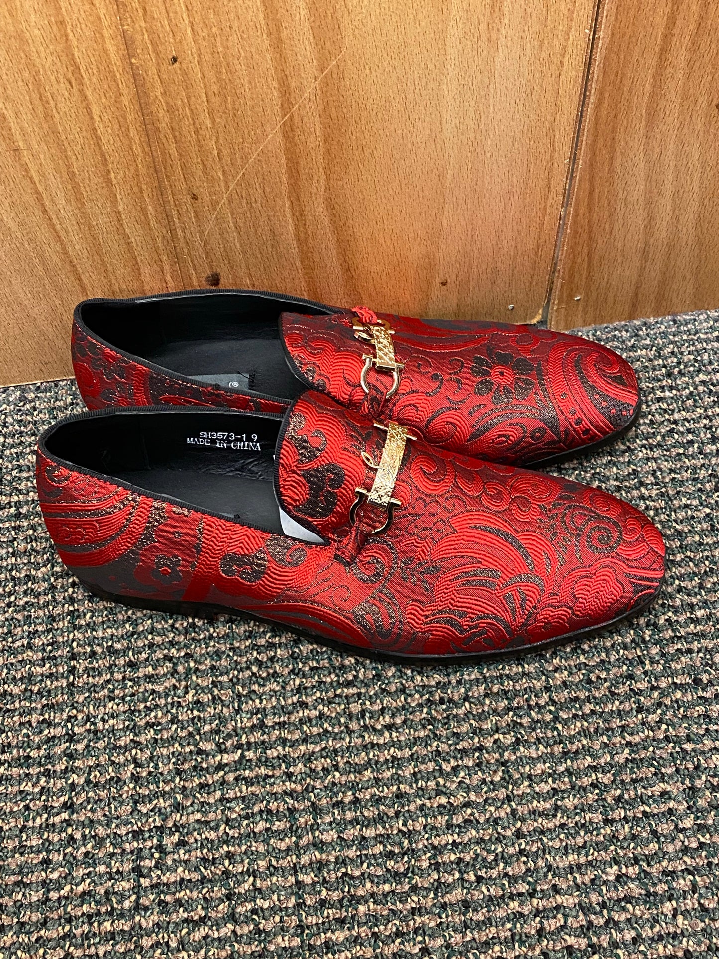 Success Red/Black Smoking Slippers/ Mens Dress Shoes