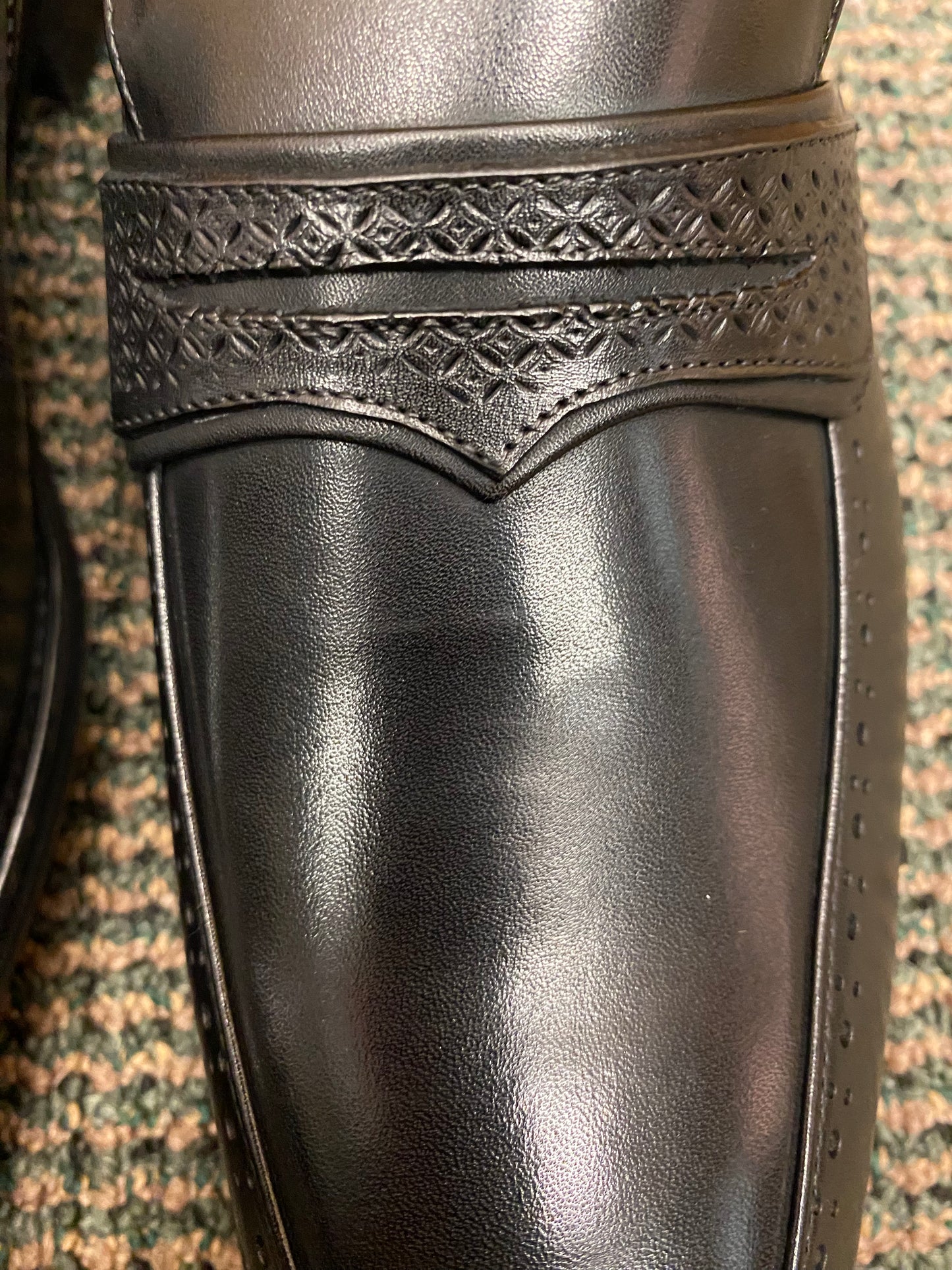 Giovanni Kris Black Leather Hand-made Slip-on Loafers Dress Shoes