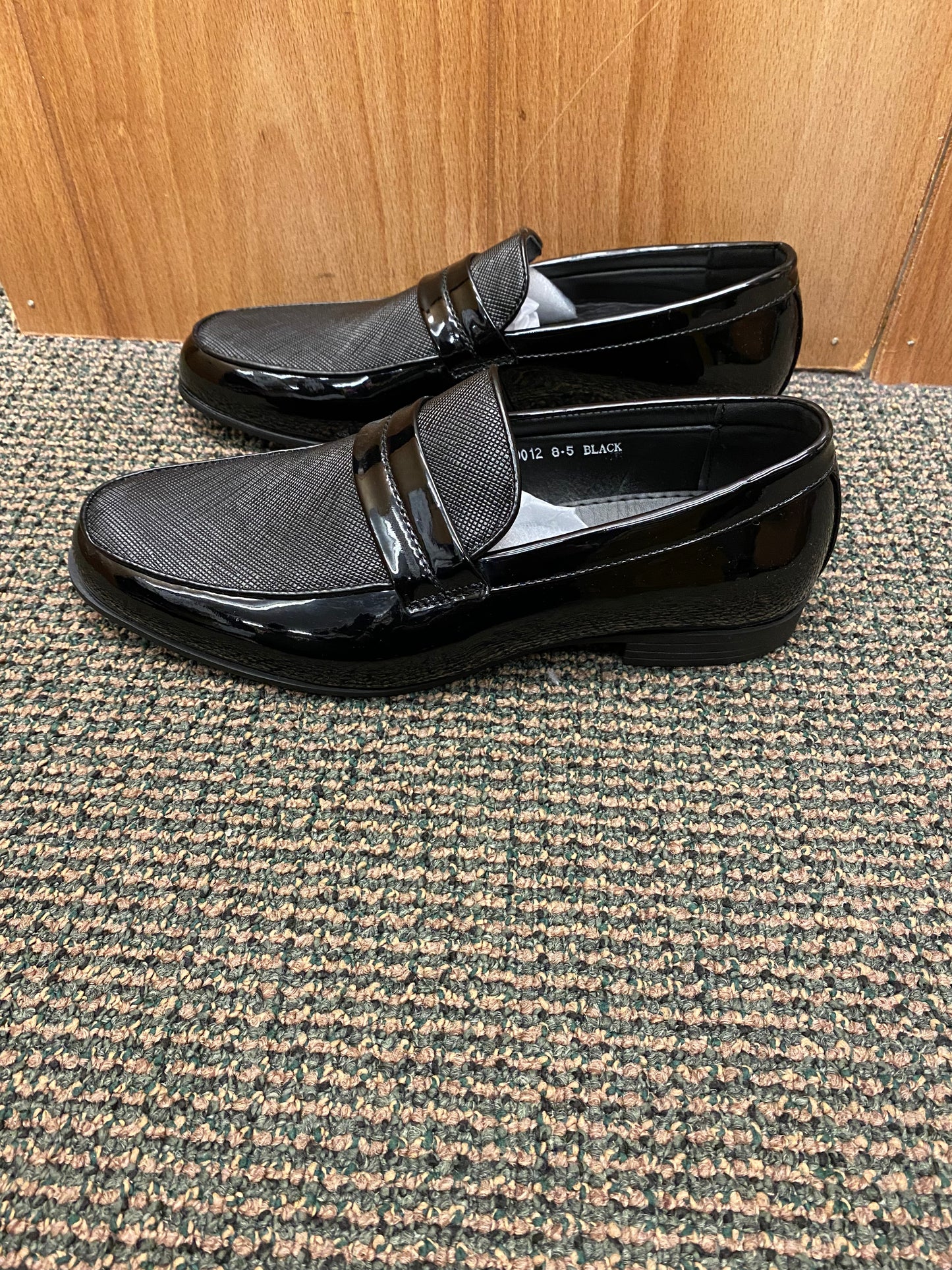 Terroni Italian Design Black Patent Leather Men’s Slip-on Dress Shoes