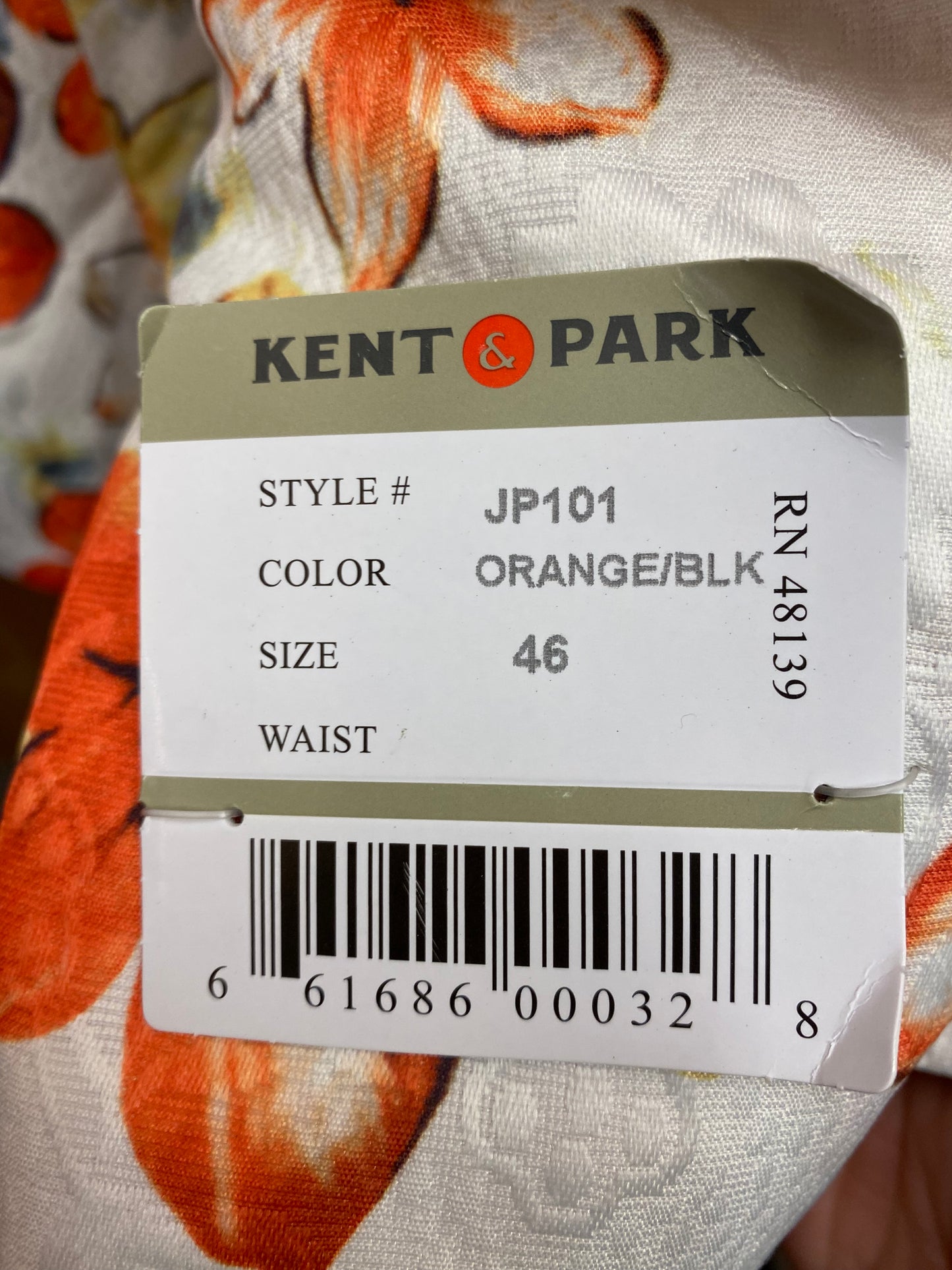 Kent & Park JP101 Orange Floral Print 2-Piece Suit